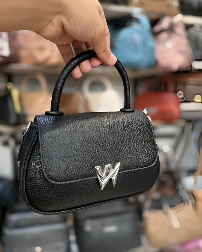 Luxury Leather Top Handle Handbag with Detachable Strap – Elegant Everyday Bag
