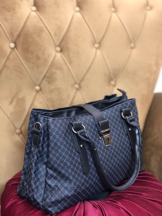 Luxury Black Leather Travel Handbag | Spacious & Stylish Work Tote for Business & Daily Use | Lace & Luxe