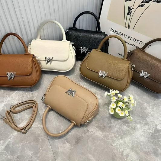Luxury Leather Top Handle Handbag with Detachable Strap – Elegant Everyday Bag