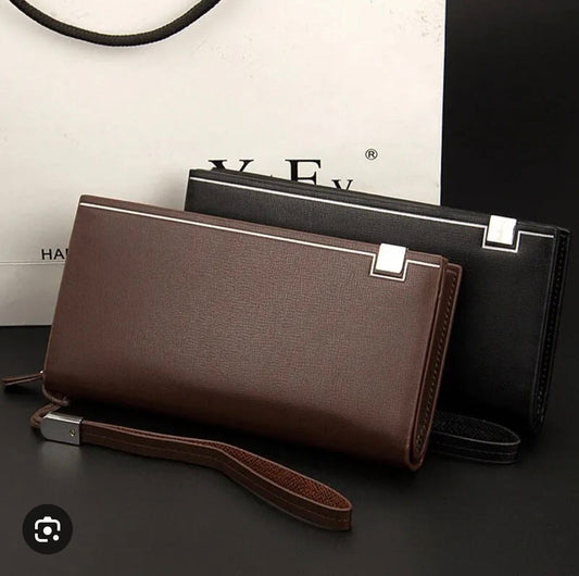 Women’s Luxury Long Clutch Wallet with Wrist Strap – Elegant Everyday Purse