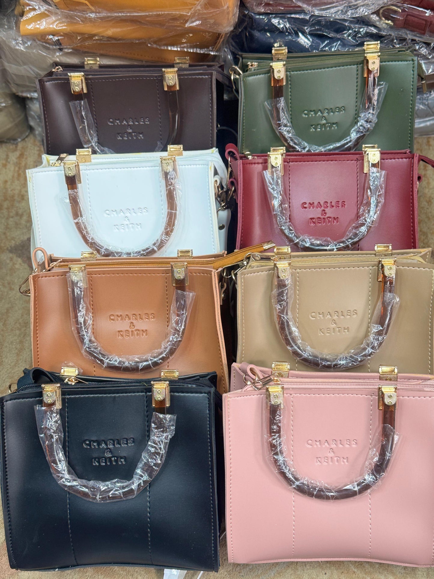 Charles & Keith Inspired Elegant Beige Handbag – Luxury Shoulder & Tote Bag