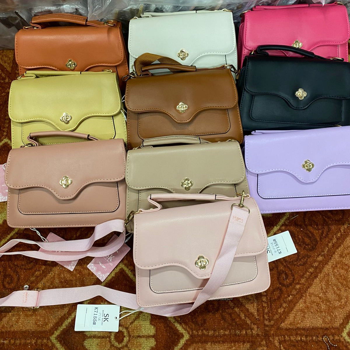 Blush Pink Crossbody Handbag – Elegant Shoulder Bag for Women