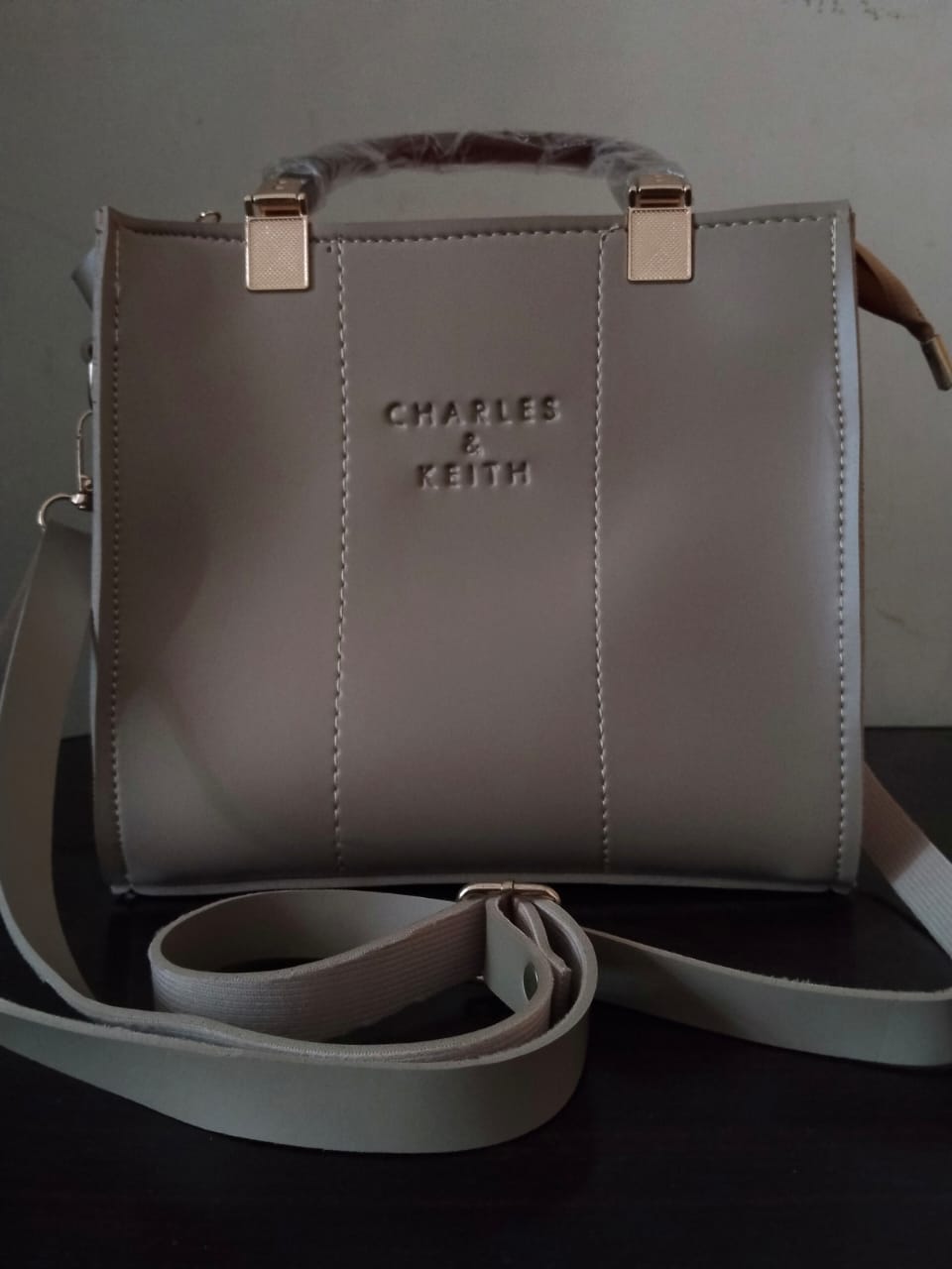 Charles & Keith Inspired Elegant Beige Handbag – Luxury Shoulder & Tote Bag