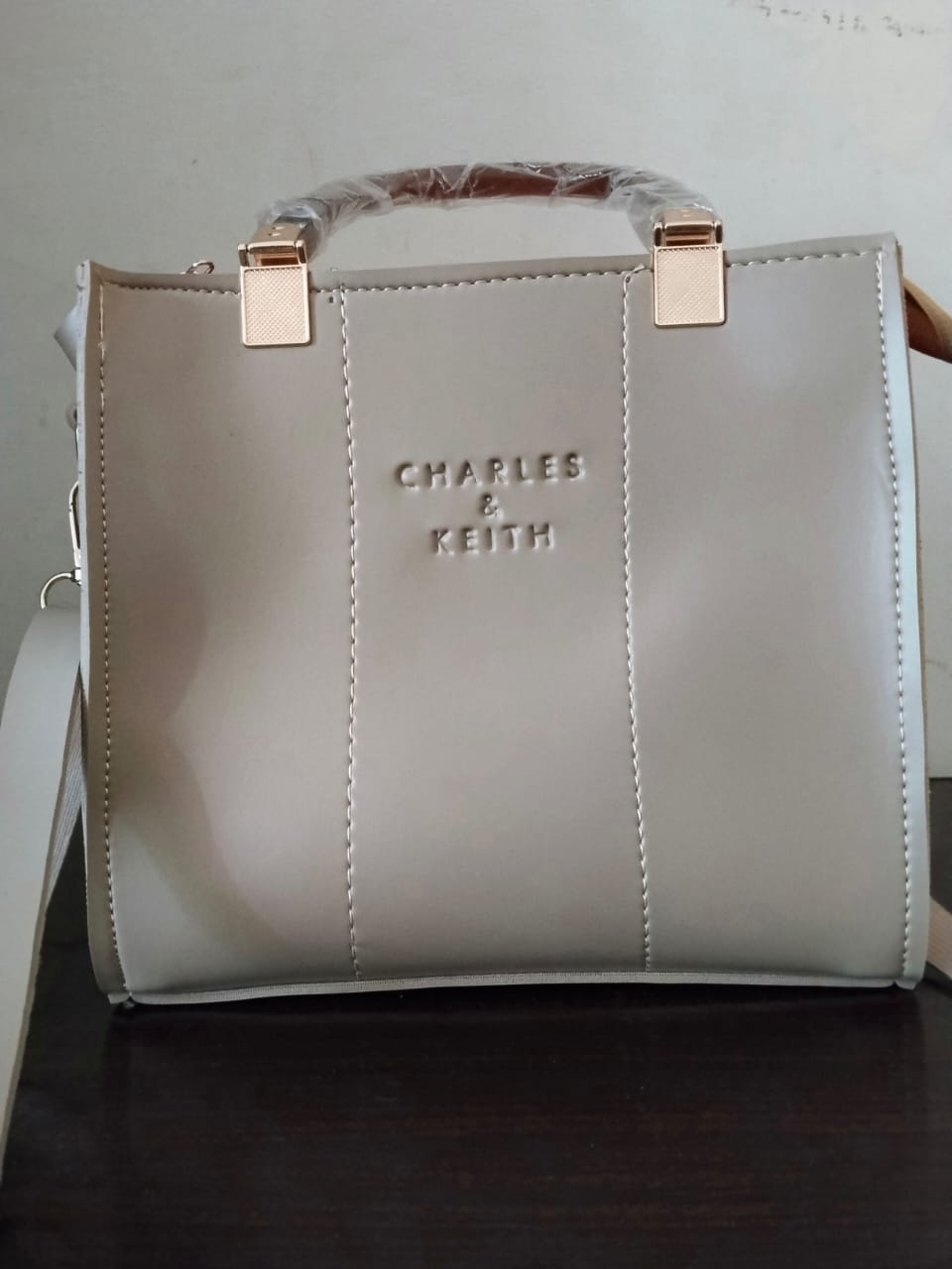 Charles & Keith Inspired Elegant Beige Handbag – Luxury Shoulder & Tote Bag