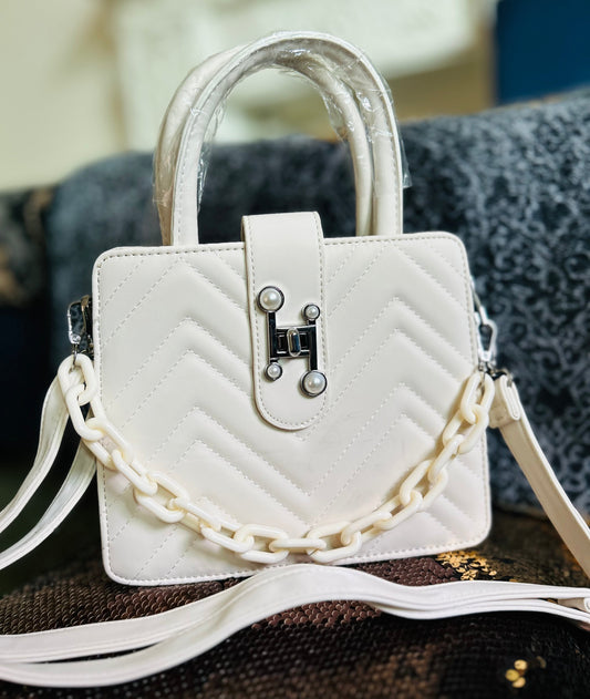 Elegant Quilted PU Leather Mini Handbag with Chain Strap – Stylish Shoulder Crossbody Bag for Women