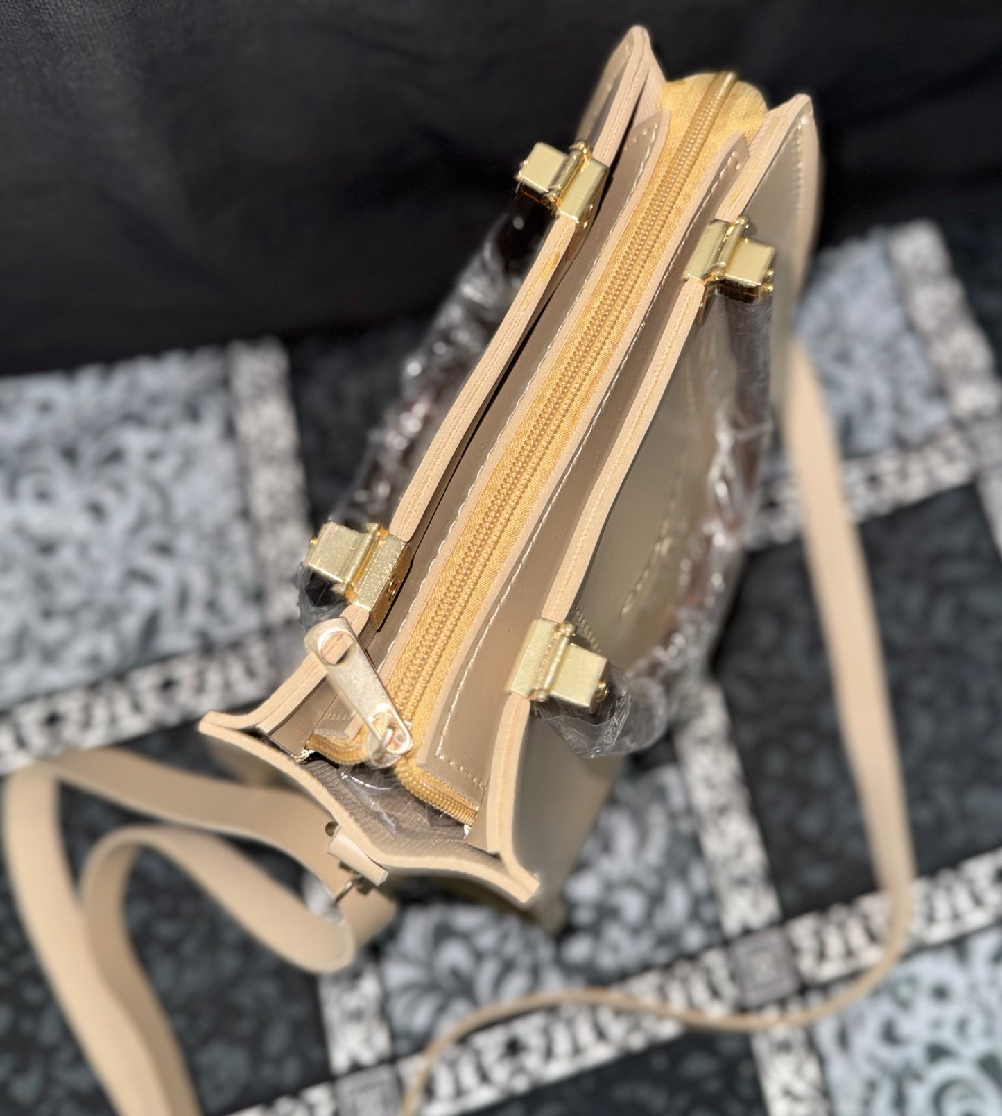 Charles & Keith Inspired Elegant Beige Handbag – Luxury Shoulder & Tote Bag