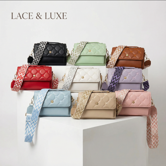 Premium Quilted Crossbody Handbag – 10 Colors | Lace & Luxe 2025