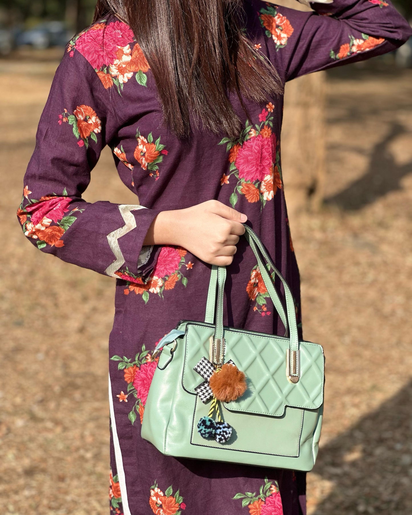 Sage Handcrafted Quilted Handbag | Affordable Fashion Handbags - Lace & Luxe